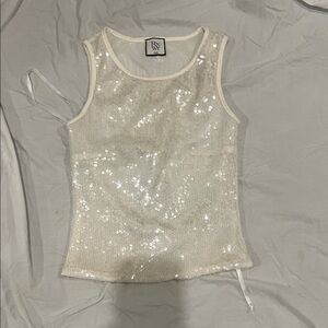 Sequin White tank Top